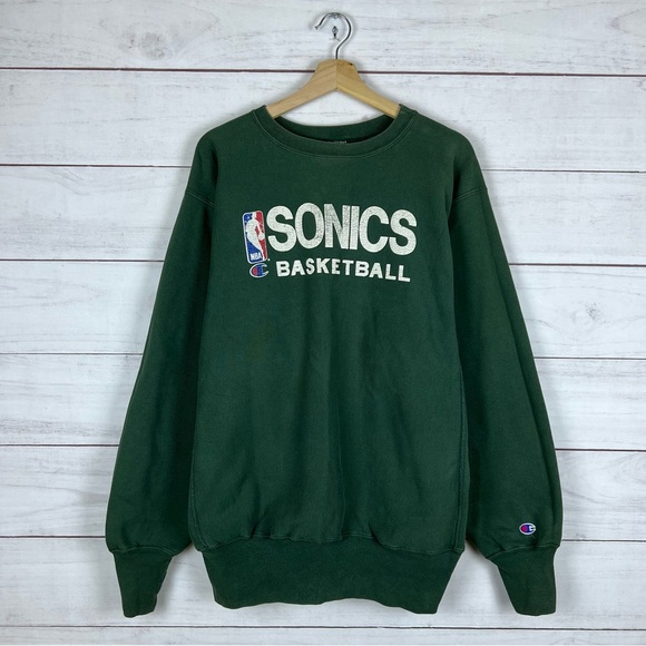 Vintage 1990s Seattle SuperSonics NBA Champion Reverse Weave Sweatshirt XL - Picture 1 of 5